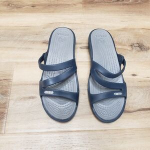 CROCS Navy Blue and Gray Women's Sandals